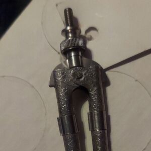 Stunning Antique Embossed Arms Drawing Drafting Compass